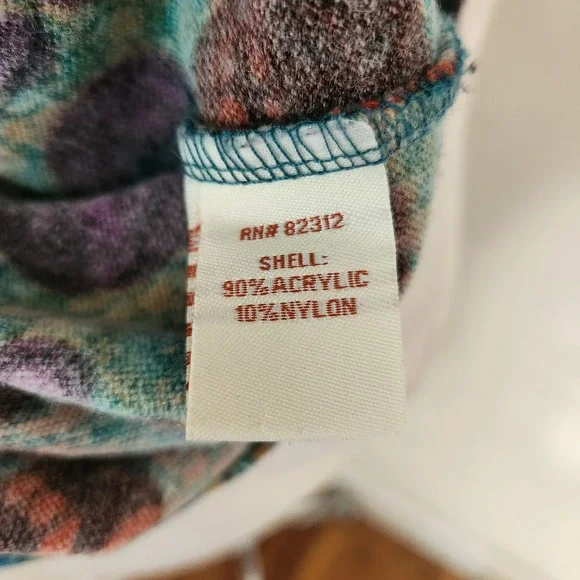 Aryeh Womens Small Teal Purple Medallion Knit Sleeveless Turtleneck Tunic Dress - Picture 4 of 5